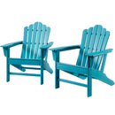 Classic Outdoor Adirondack Chair Set of 2 for Garden Porch Patio Deck Backyard, Weather Resistant Accent Furniture, Blue - Atlantic Fine Furniture Inc