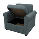 2-in-1 Sofa Bed Chair, Convertible Sleeper Chair Bed,Adjust Backrest Into a Sofa,Single Bed,Modern Chair Bed Sleeper for Adults, Deep Blue - Atlantic Fine Furniture Inc