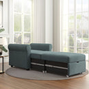 2-in-1 Sofa Bed Chair, Convertible Sleeper Chair Bed,Adjust Backrest Into a Sofa,Single Bed,Modern Chair Bed Sleeper for Adults, Deep Blue - Atlantic Fine Furniture Inc