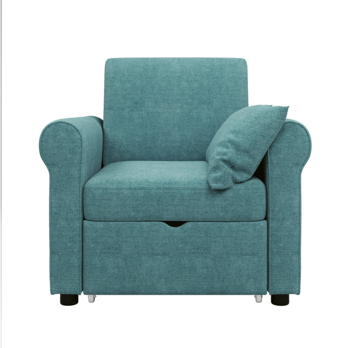 2-in-1 Sofa Bed Chair, Convertible Sleeper Chair Bed,Adjust Backrest Into a Sofa,Single Bed,Modern Chair Bed Sleeper for Adults, Teal - Atlantic Fine Furniture Inc
