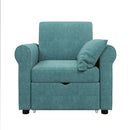 2-in-1 Sofa Bed Chair, Convertible Sleeper Chair Bed,Adjust Backrest Into a Sofa,Single Bed,Modern Chair Bed Sleeper for Adults, Teal - Atlantic Fine Furniture Inc