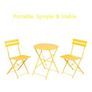 2 Person Bistro Set, 23.6" long Round Table and 2 Chairs, Yellow - Atlantic Fine Furniture Inc