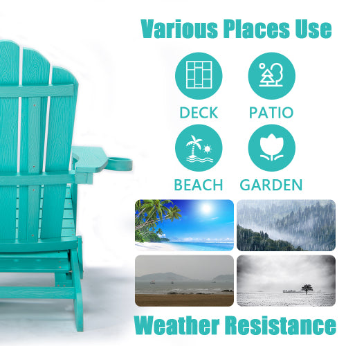 Folding Outdoor Adirondack Chairs with Pull-Out Ottoman - Atlantic Fine Furniture Inc