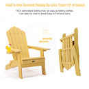 Folding Outdoor Adirondack Chairs with Pull-Out Ottoman - Atlantic Fine Furniture Inc