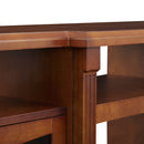 Modern Electric Fireplace TV Stand, Fit up to 55" Flat Screen TV with Two Tempered Glass Storage Cabinet and Adjustable Shelves Wood Veneer TV Console for Living Room, Cherry - Atlantic Fine Furniture Inc