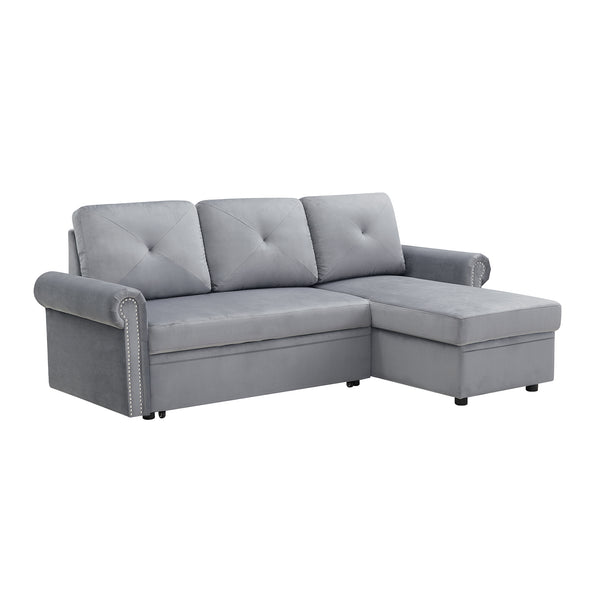 Orisfur. 83" Sleeper Sofa Bed Convertible Sectional Couch, 3-Seater L-Shape Corner Couch with Storage Chaise for Living Room Apartment - Atlantic Fine Furniture Inc