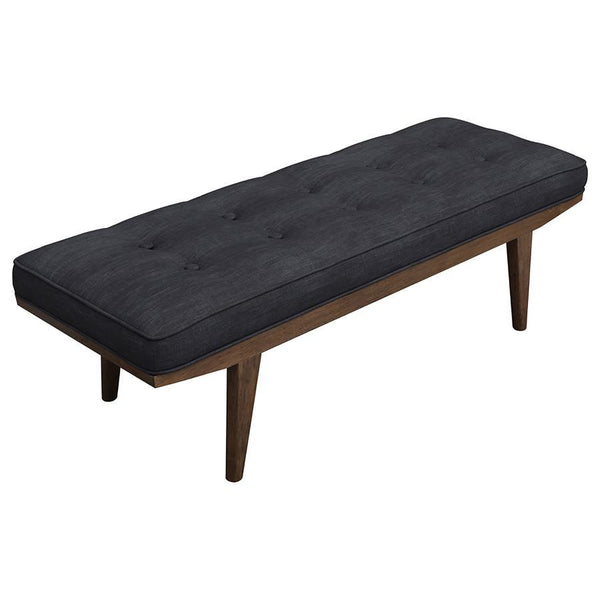 Wilson - Upholstered Tufted Bench - Taupe And Natural