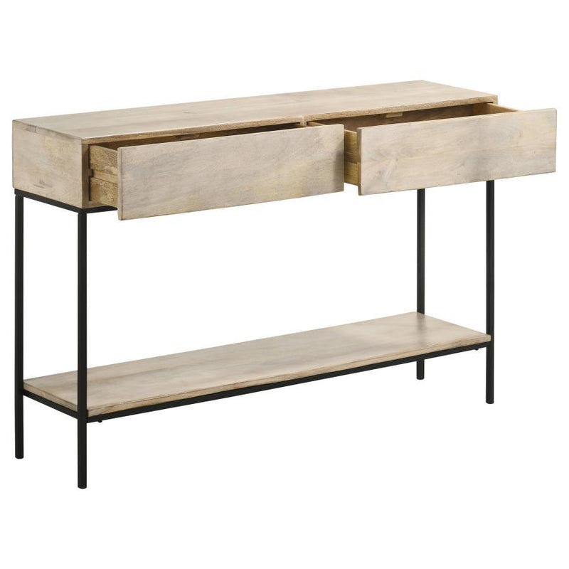 Rubeus - 2-Drawer Console Table With Open Shelf - White Washed