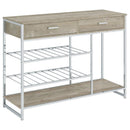 Melrose - 2-Drawer Home Bar Storage With Wine Rack Gray - Gray - Atlantic Fine Furniture Inc