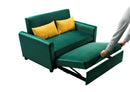[VIDEO provided]55" Modern Velvet Sofa with Pull-Out Sleeper Bed with 2 Pillows Adjustable Backrest for Small Spaces Green - Atlantic Fine Furniture Inc