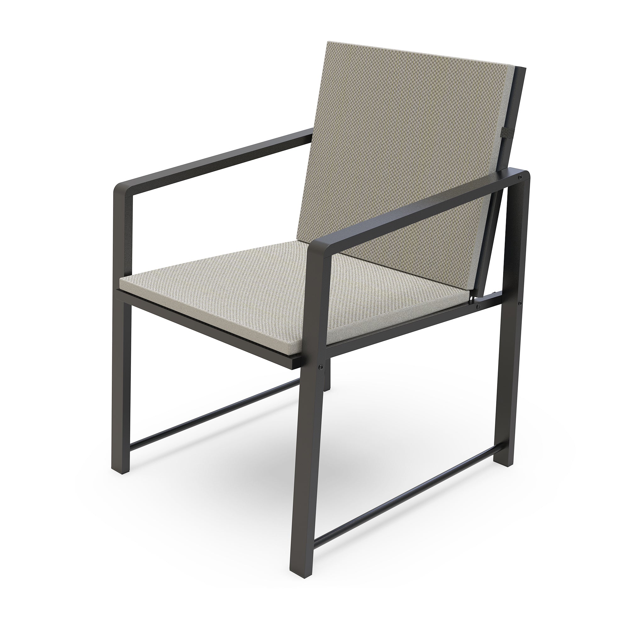 Outdoor Patio Furniture 3 pieces Set Garden Armchair Coffee Side Table,Black Frame, Modern Design - Atlantic Fine Furniture Inc