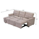 Beige Upholstered Sleeper Modular Sofa - Atlantic Fine Furniture Inc