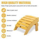 TALE Adirondack Ottoman Footstool All-Weather and Fade-Resistant Plastic Wood for Lawn Outdoor Patio Deck Garden Porch Lawn Furniture Yellow - Atlantic Fine Furniture Inc