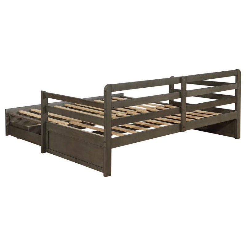 Sorrento - 2-Drawer Twin Long Daybed With Extension Trundle - Gray