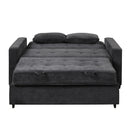 Linen Upholstered Sleeper Bed , Pull Out Sofa Bed Couch attached two throw pillows,Dual USB Charging Port and Adjustable Backrest for Living Room Space，Black - Atlantic Fine Furniture Inc