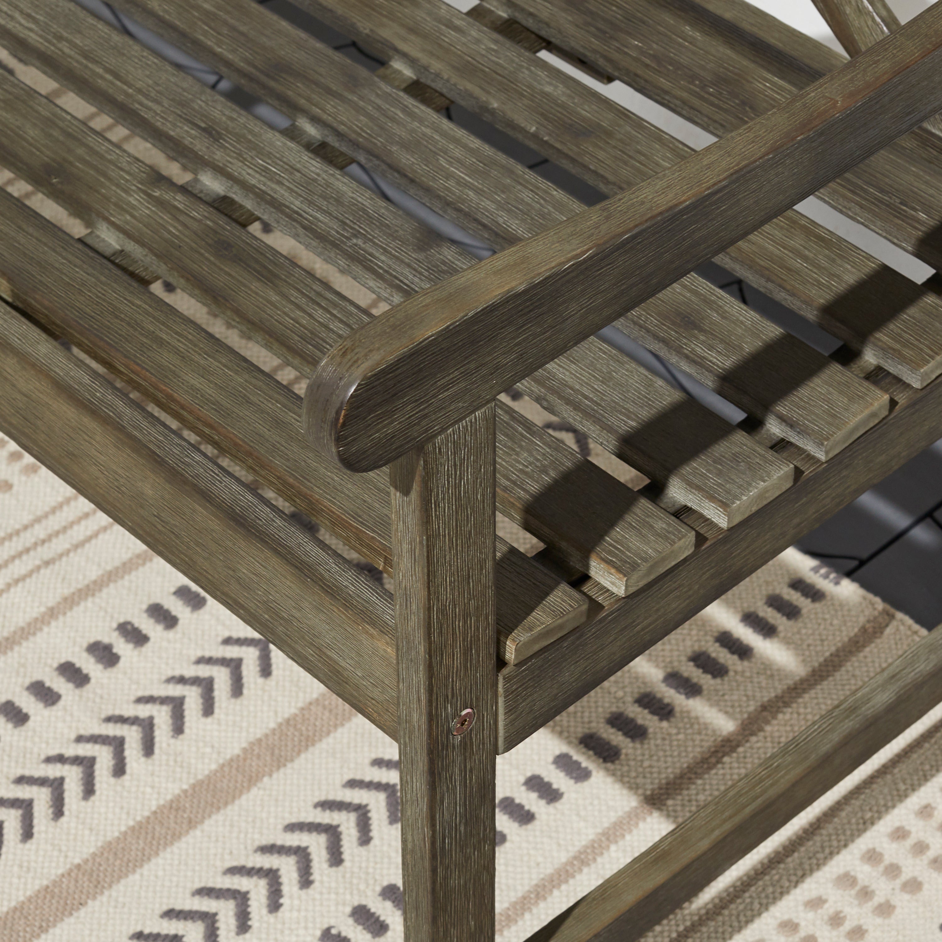 Renaissance Outdoor Patio 5-foot Hand-scraped Wood Garden Bench - Atlantic Fine Furniture Inc