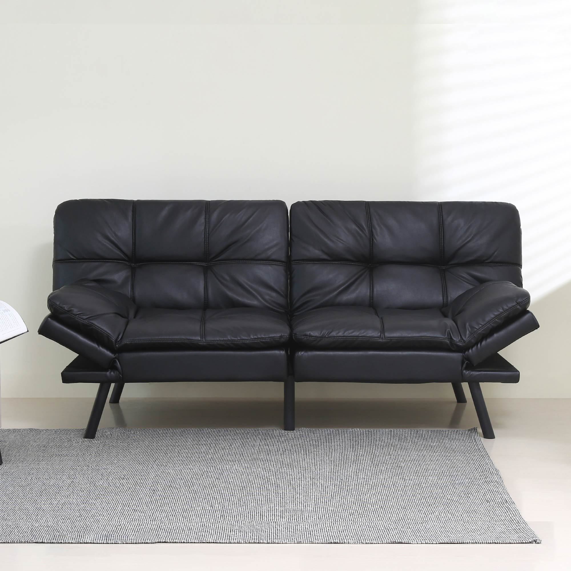 Convertible Memory Foam Futon Couch Bed, Modern Folding Sleeper Sofa-SF267PUBK - Atlantic Fine Furniture Inc