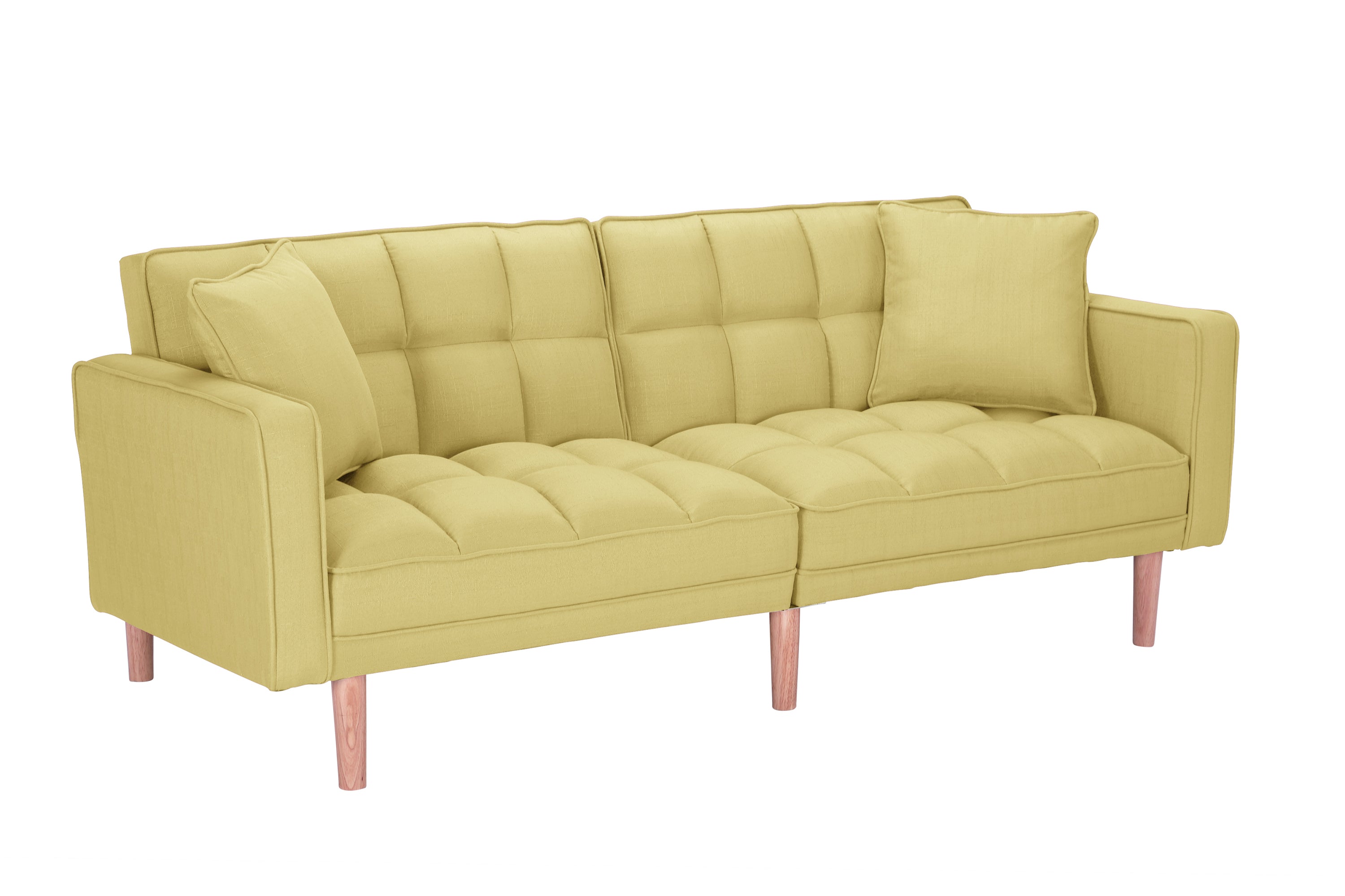 FUTON SLEEPER SOFA WITH 2 PILLOWS YELLOW FABRIC（same as W223S00033、W223S00993、W223S01340 ） - Atlantic Fine Furniture Inc