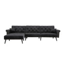 Convertible Sofa bed sleeper Navy Black velvet (same as W223S00869、W223S00706、W223S00457。Size difference, See Details in page.) - Atlantic Fine Furniture Inc