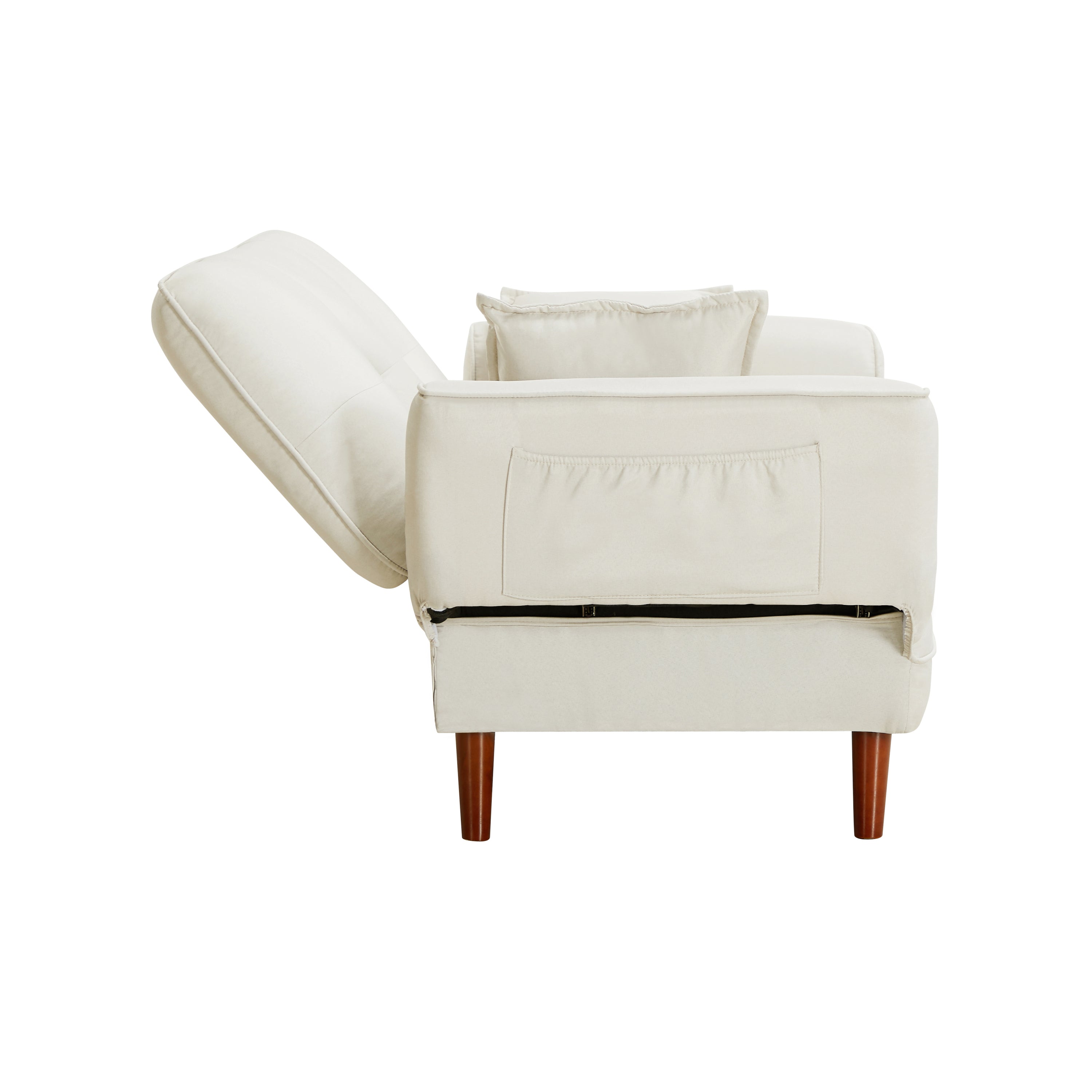 RELAX LOUNGE SOFA BED SLEEPER WITH 2 PILLOWS BEIGE FABRIC - Atlantic Fine Furniture Inc