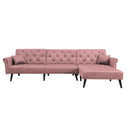 Convertible Sofa bed sleeper Pink velvet (same as W223S01595。Size difference, See Details in page.) - Atlantic Fine Furniture Inc