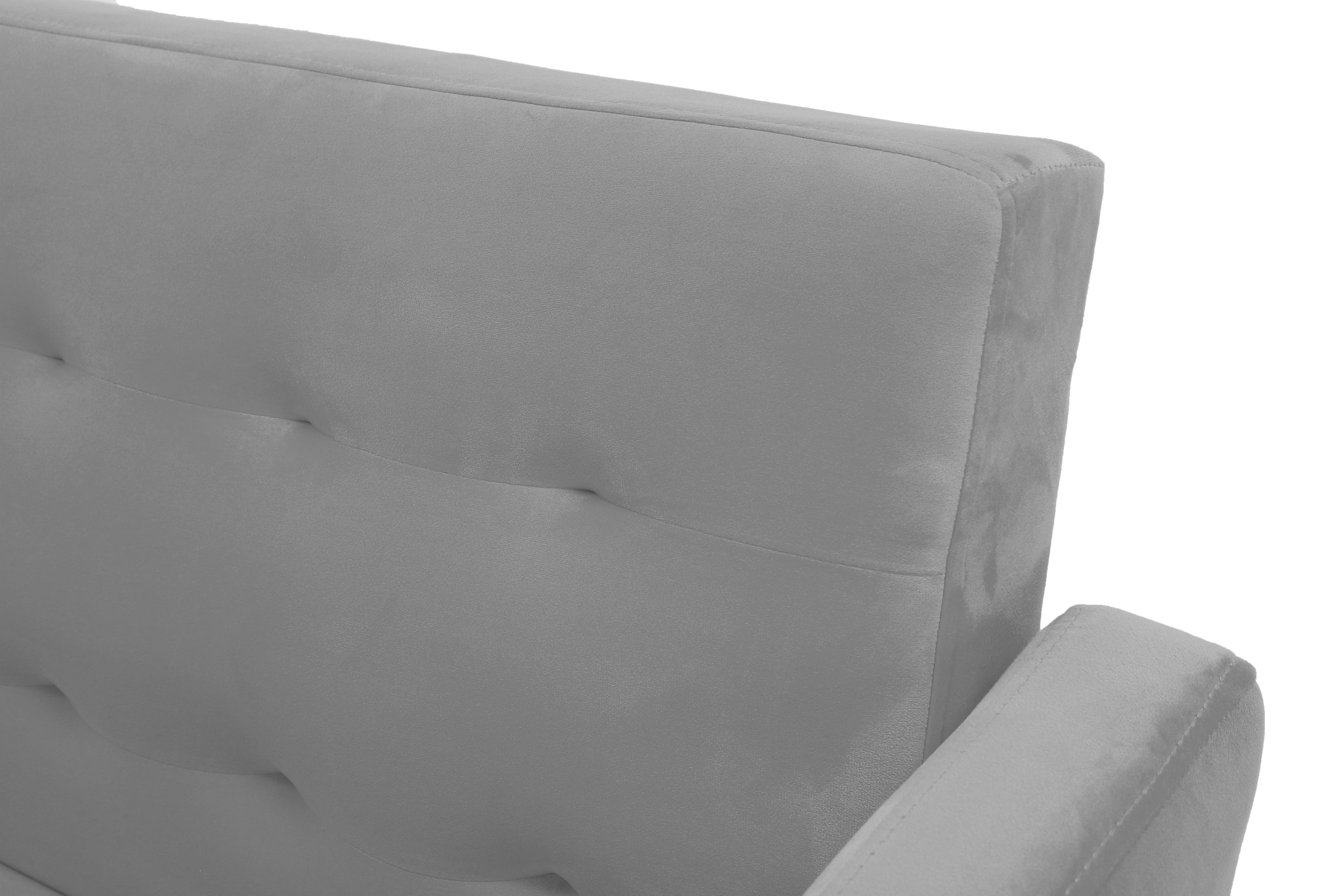 Square arm sleeper sofa Grey VELVET ***Not available for sale on Walmart*** - Atlantic Fine Furniture Inc