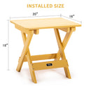 TALE Adirondack Portable Folding Side Table Square All-Weather and Fade-Resistant Plastic Wood Table Perfect for Outdoor Garden, Beach, Camping, Picnics Yellow - Atlantic Fine Furniture Inc