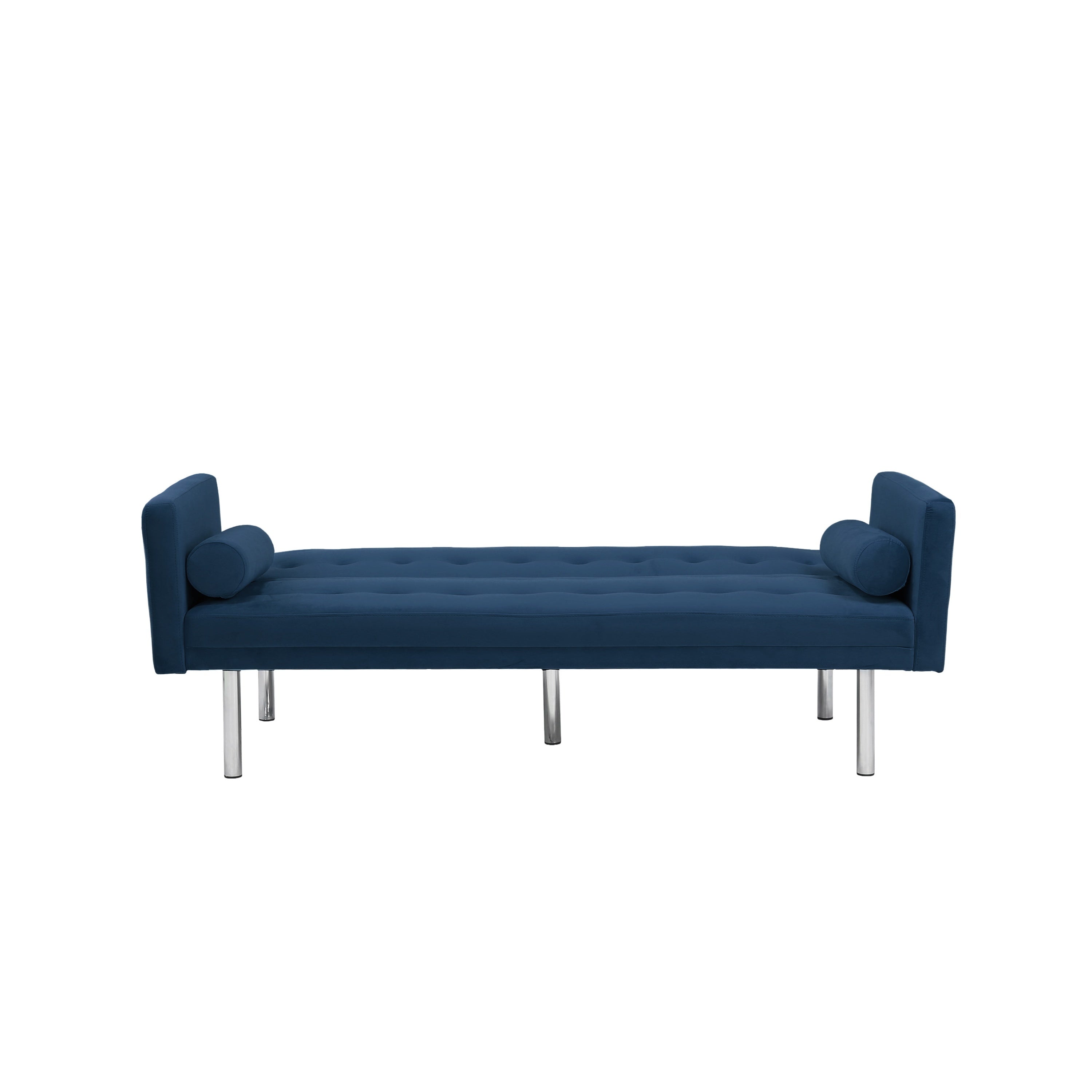 Square arm sleeper sofa Navy Blue  Velvet ***Not available for sale on Walmart*** - Atlantic Fine Furniture Inc