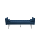 Square arm sleeper sofa Navy Blue  Velvet ***Not available for sale on Walmart*** - Atlantic Fine Furniture Inc