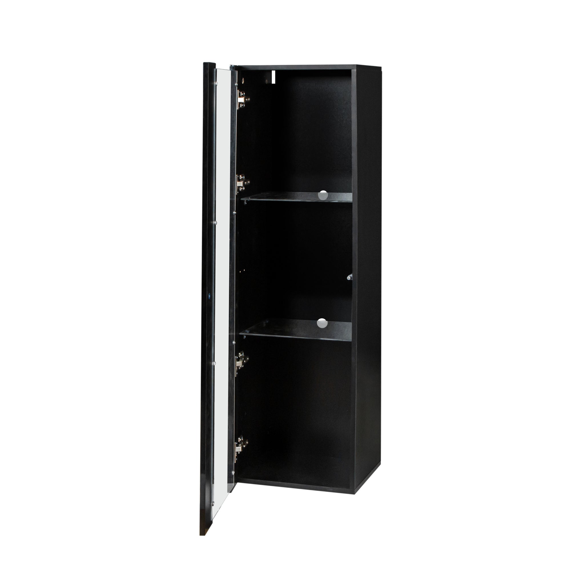 ON-TREND 4-Piece Wall Mount Floating TV Stand with See-through Media Storage Cabinet, Modern High Gloss Entertainment Center up to 70+ Inch TV, RGB Lights for Living Room, Home Theater, Black - Atlantic Fine Furniture Inc
