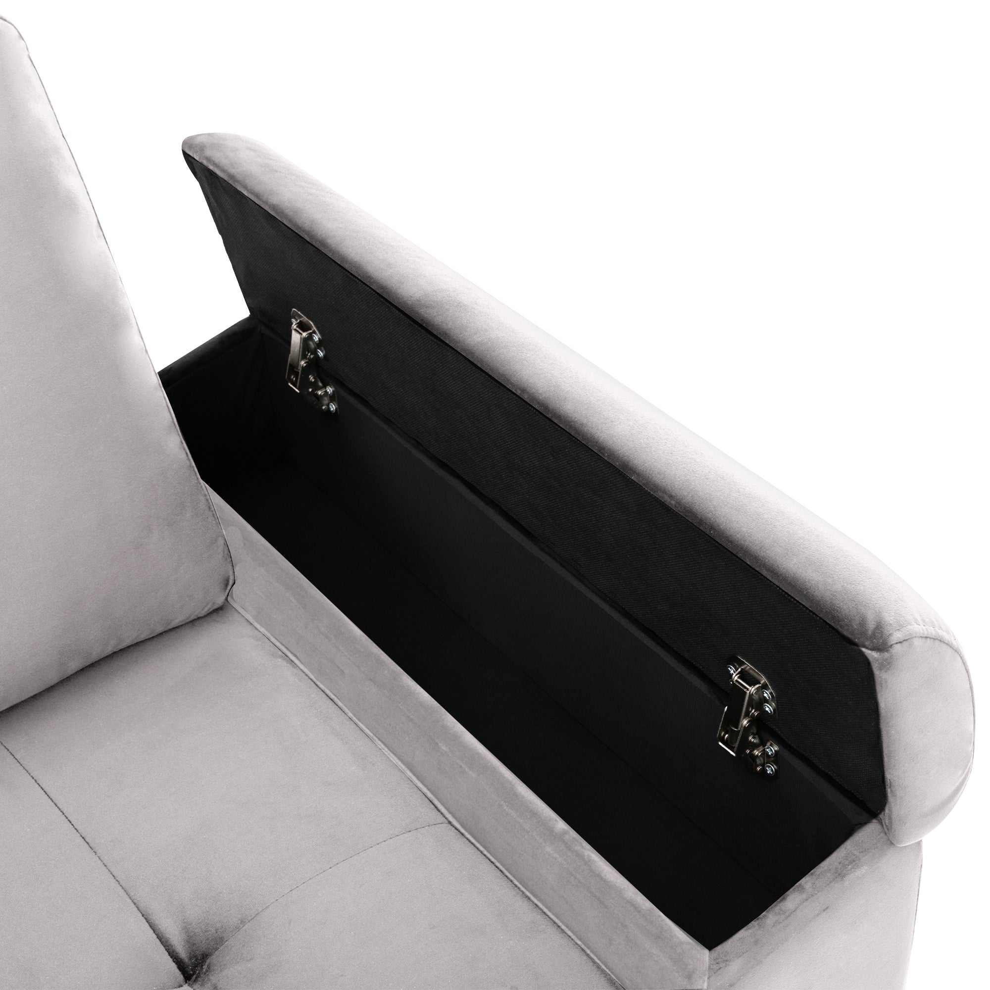 Orisfur. 86" Sleeper Sectional Sofa, L-Shape Corner Couch Sofa-Bed with Storage Ottoman &  Hidden Arm Storage for Living Room Apartment - Atlantic Fine Furniture Inc