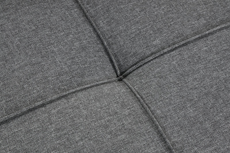 Convertible Futon Sofa Bed Linen Small Couch Fabric Folding Sleeper Sofa for Living Room Furniture Set with Chrome Legs Gray - Atlantic Fine Furniture Inc