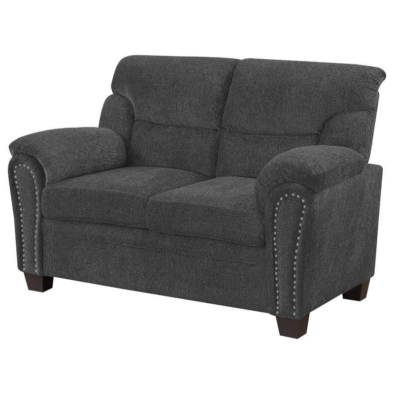 Clemintine - Upholstered Loveseat with Nailhead Trim