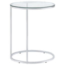 Kyle - Oval Glass Top C-Shaped Sofa Side Table - Chrome - Atlantic Fine Furniture Inc