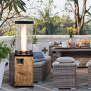 Wood-effect 41,000 BTU Outdoor Propane Standing Patio Heater - Atlantic Fine Furniture Inc