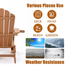 TALE Folding Adirondack Chair with Pullout Ottoman with Cup Holder, Oversized, Poly Lumber,  for Patio Deck Garden, Backyard Furniture, Easy to Install,BROWN. Banned from selling on Amazon - Atlantic Fine Furniture Inc