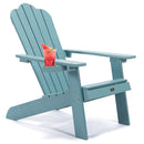 TALE Adirondack Chair Backyard Furniture Painted Seating with Cup Holder All-Weather and Fade-Resistant Plastic Wood for Lawn Outdoor Patio Deck Garden Porch Lawn Furniture Chairs Blue - Atlantic Fine Furniture Inc