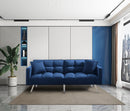 FUTON SOFA SLEEPER Navy Blue VELVET WITH 2 PILLOWS（same as W223S00357、W223S01465。Size difference, See Details in page.） - Atlantic Fine Furniture Inc