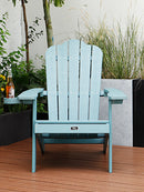 TALE Adirondack Chair Backyard Furniture Painted Seating with Cup Holder All-Weather and Fade-Resistant Plastic Wood for Lawn Outdoor Patio Deck Garden Porch Lawn Furniture Chairs Blue - Atlantic Fine Furniture Inc