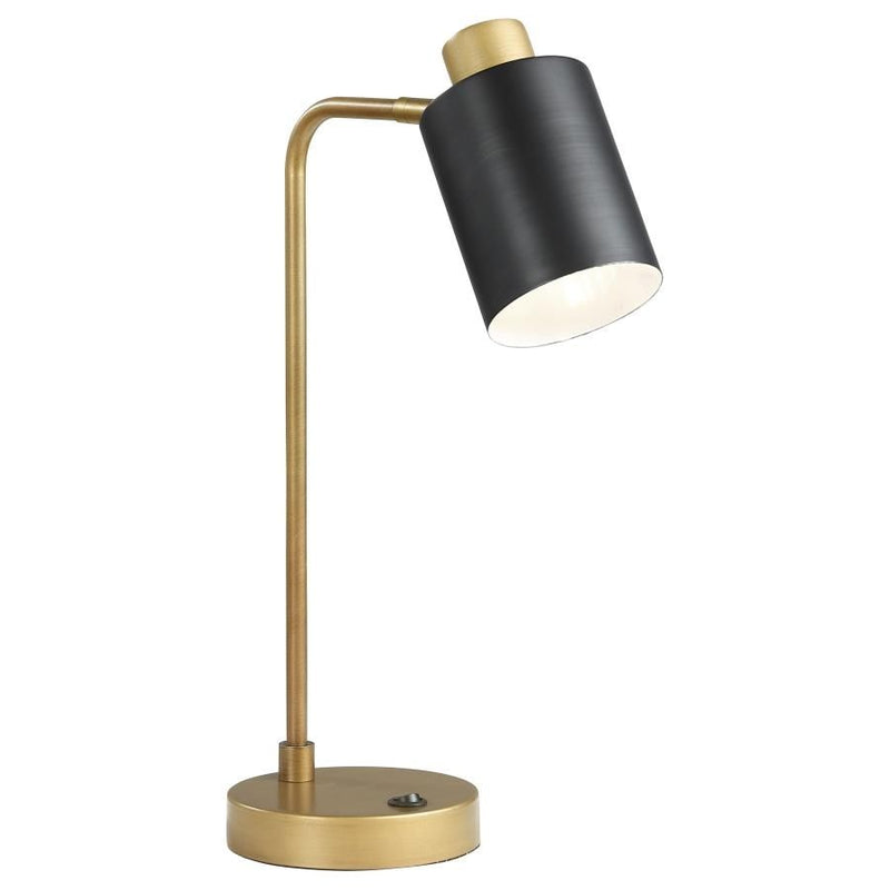 Cherise - Adjustable Shade Table Lamp - Antique Brass And Matte Black