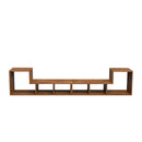 Double L-Shaped TV Stand，Display Shelf ，Bookcase for Home Furniture,Walnut - Atlantic Fine Furniture Inc