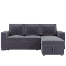 [VIDEO] 91" Reversible Pull out Sleeper Sectional Storage Sofa Bed,Corner sofa-bed with Storage Chaise Left/Right Handed Chaise - Atlantic Fine Furniture Inc