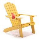TALE Adirondack Chair Backyard Furniture Painted Seating with Cup Holder All-Weather and Fade-Resistant Plastic Wood for Lawn Outdoor Patio Deck Garden Porch Lawn Furniture Chairs Yellow - Atlantic Fine Furniture Inc