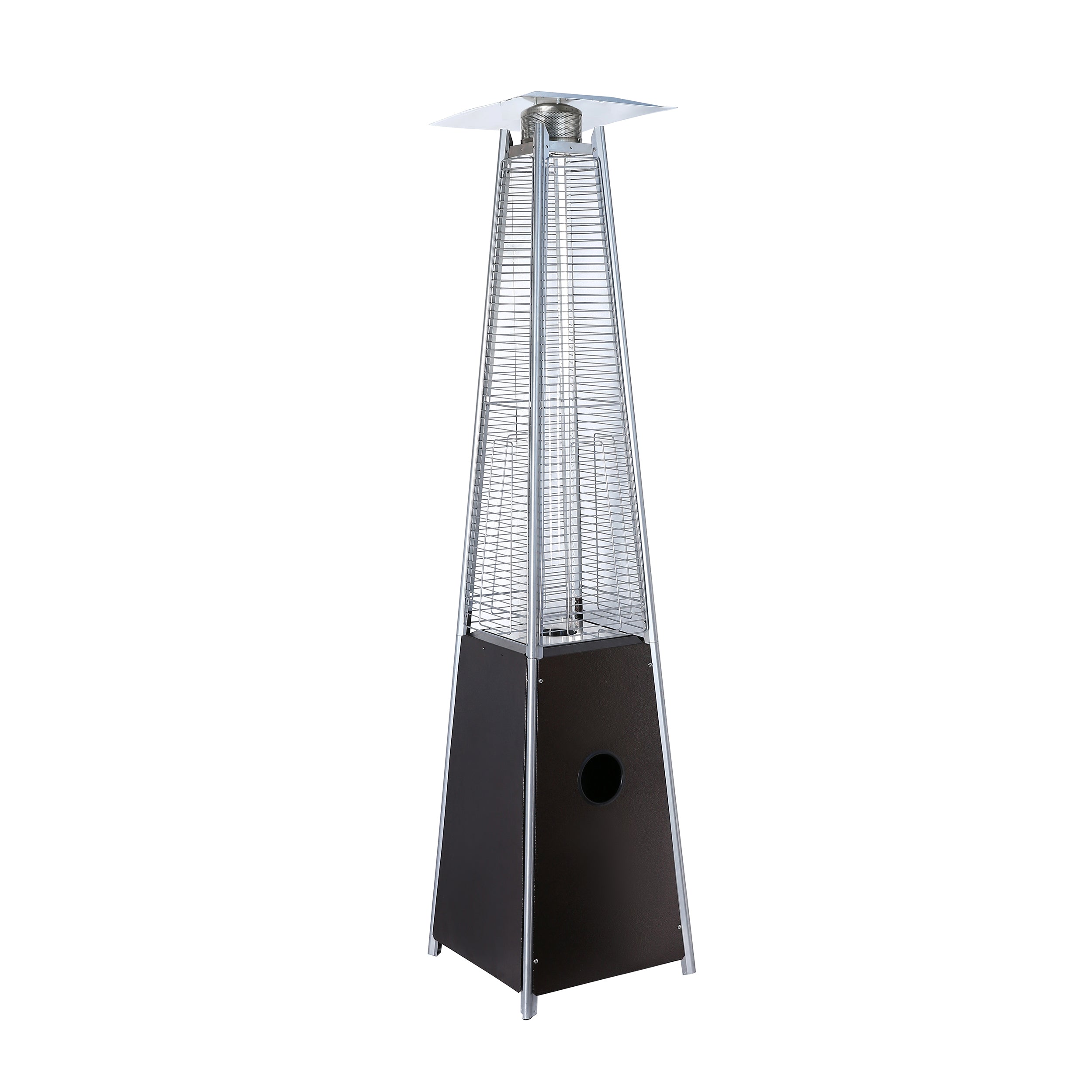 Pulse ignition Iron Glass Tube Pyramid Outdoor 40000BUT Pyramid Flame Heater - Atlantic Fine Furniture Inc