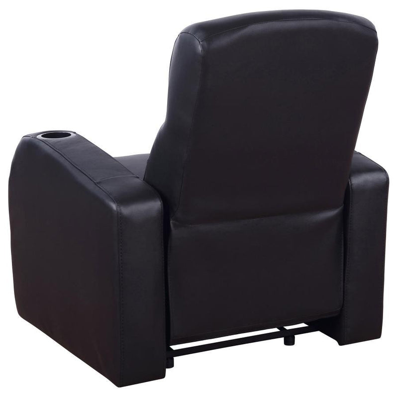 Cyrus - Upholstered Track Arm Recliner - Black