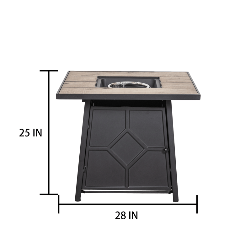 28'' Outdoor 40,000BTU Auto-Ignition Propane Gas Fire Table with Waterproof Cover - Atlantic Fine Furniture Inc