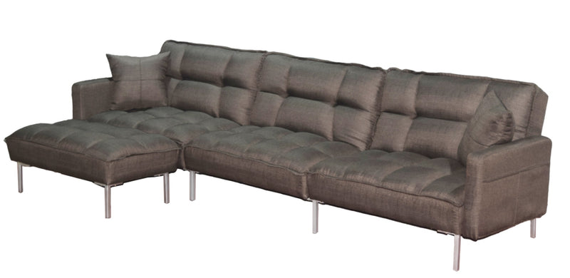 Sectional sofa couch sleeper brown