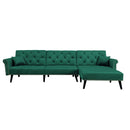 Convertible Sofa bed sleeper GREEN velvet (same as W223S00707。Size difference, See Details in page.) - Atlantic Fine Furniture Inc