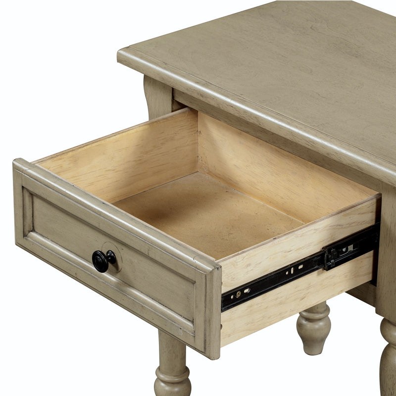 Solid Wood One-Drawer Nightstand For Nursery, Kid'S Room, Bedroom, Stone Gray