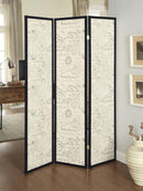 Felice - 3-Panel Room Divider Folding Screen - French Script - Atlantic Fine Furniture Inc